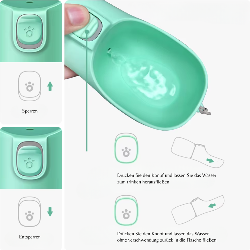 2-in-1 Hundetrinkflasche mit Napf