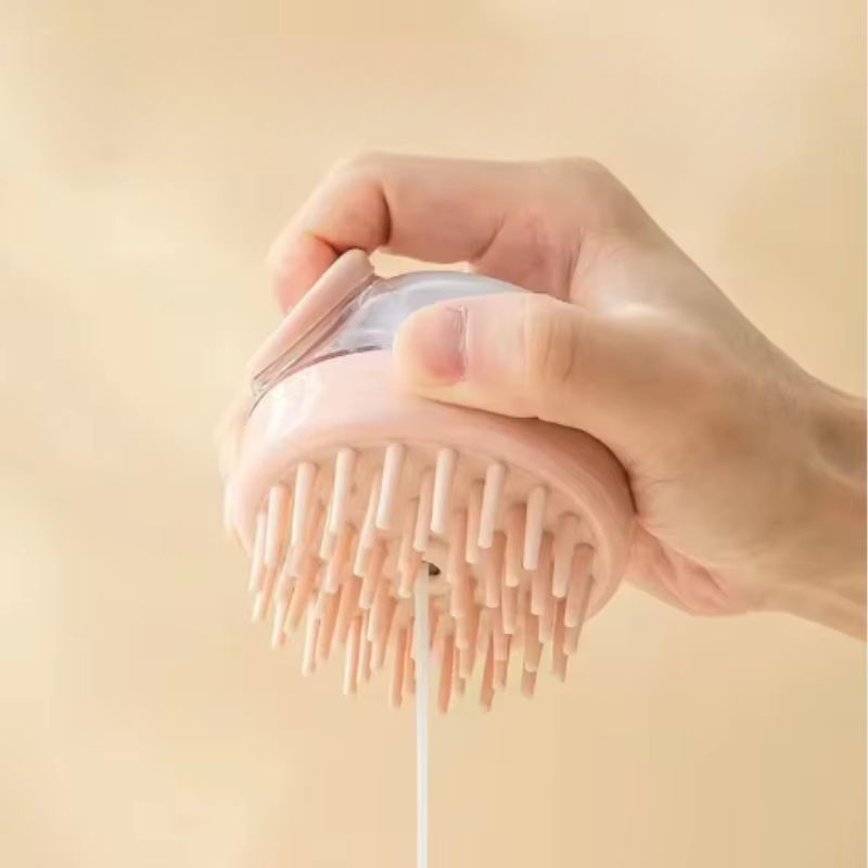 Silikon Haustier-Badebürste mit Shampoo-Spender