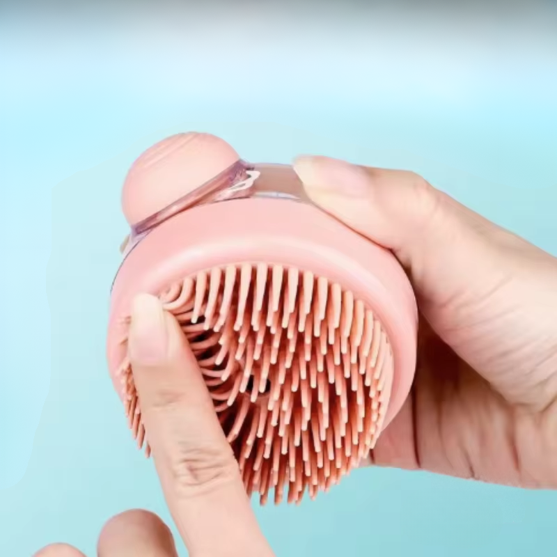 Silikon Haustier-Badebürste mit Shampoo-Spender